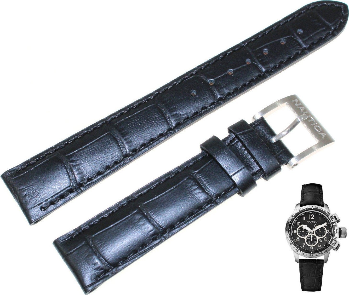 Nautica Skórzany pasek do zegarka Nautica A26523L 18 mm