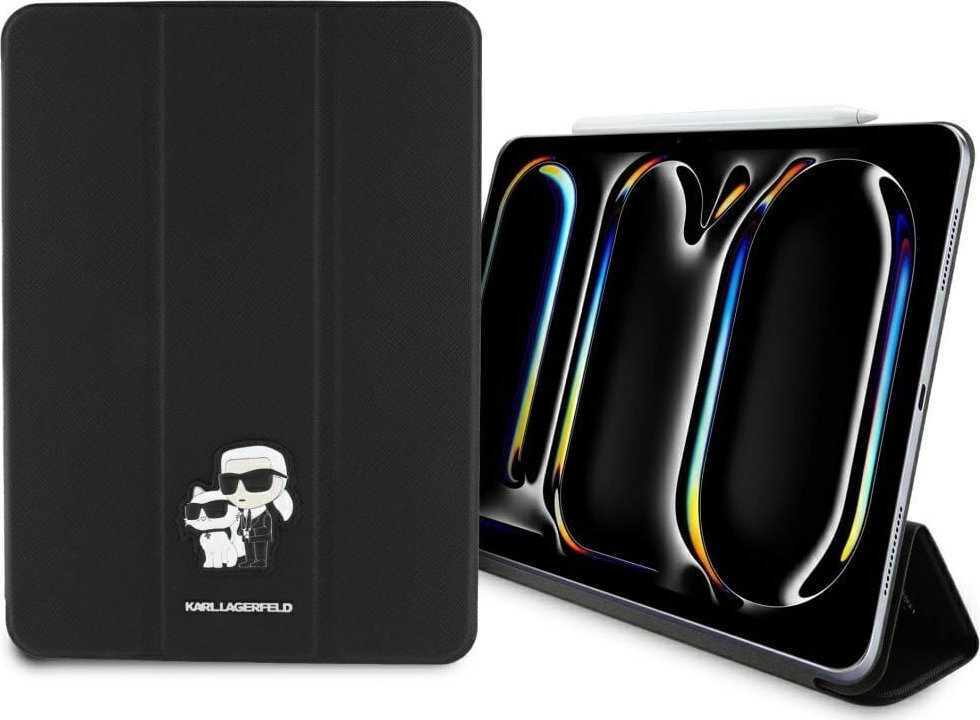 Karl Lagerfeld KLFC11PM24SAKCK iPad Pro 11" 2024 Book Cover czarny/black Saffiano Magnetic Karl &Choupette