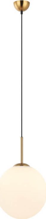 Lampa wisząca Italux Wisząca lampa loftowa Deore do salonu ball mosiądz biała