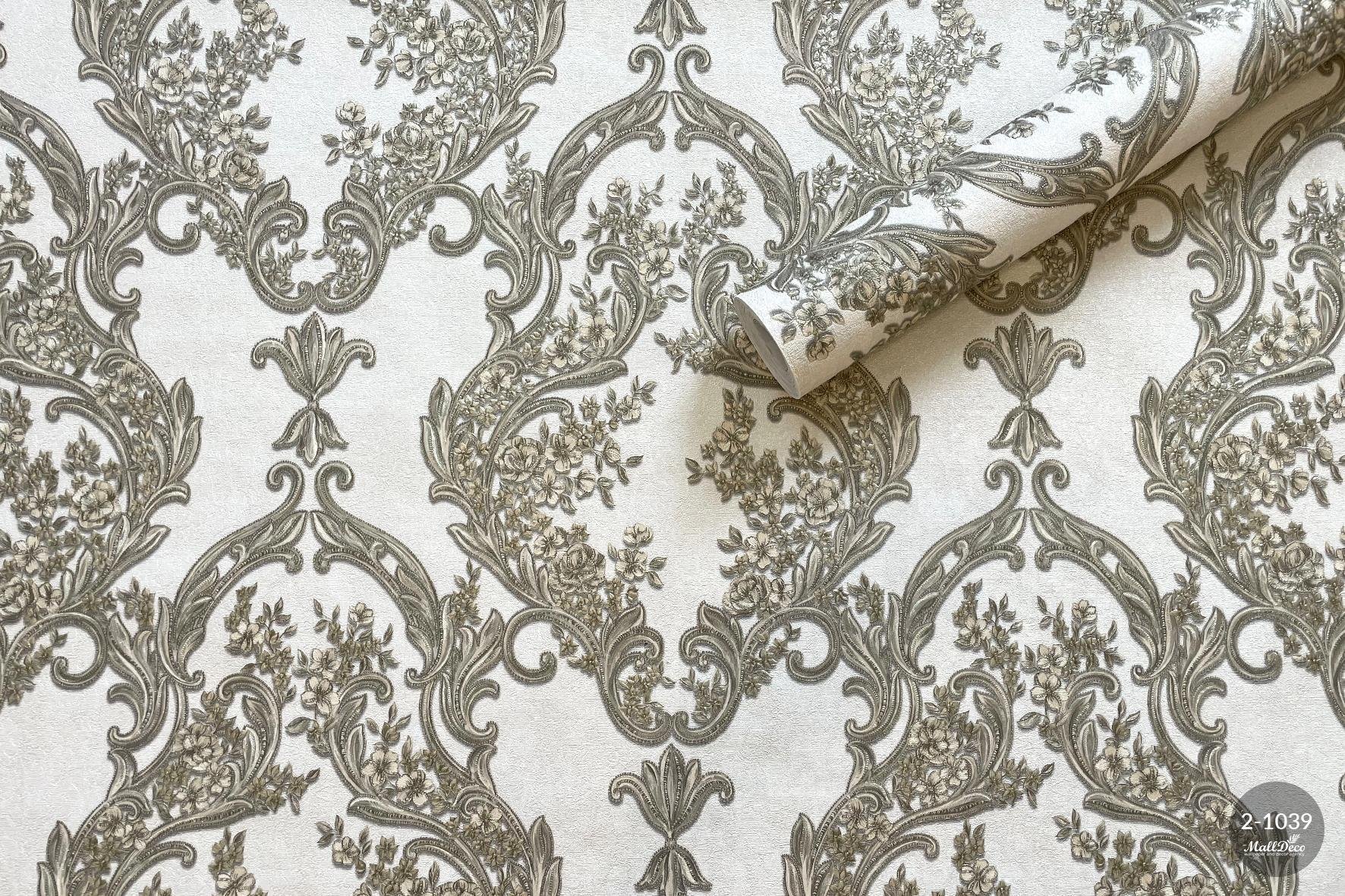 MallDeco MODEL TAPETY WINYLOWEJ MARITA DECOR ZŁOTO-SREBRNY