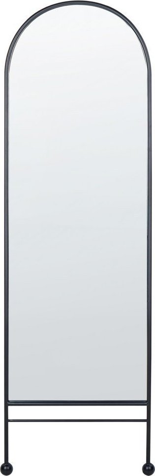 Beliani Metalowe lustro ścienne 45 x 145 cm czarne JARNAGES