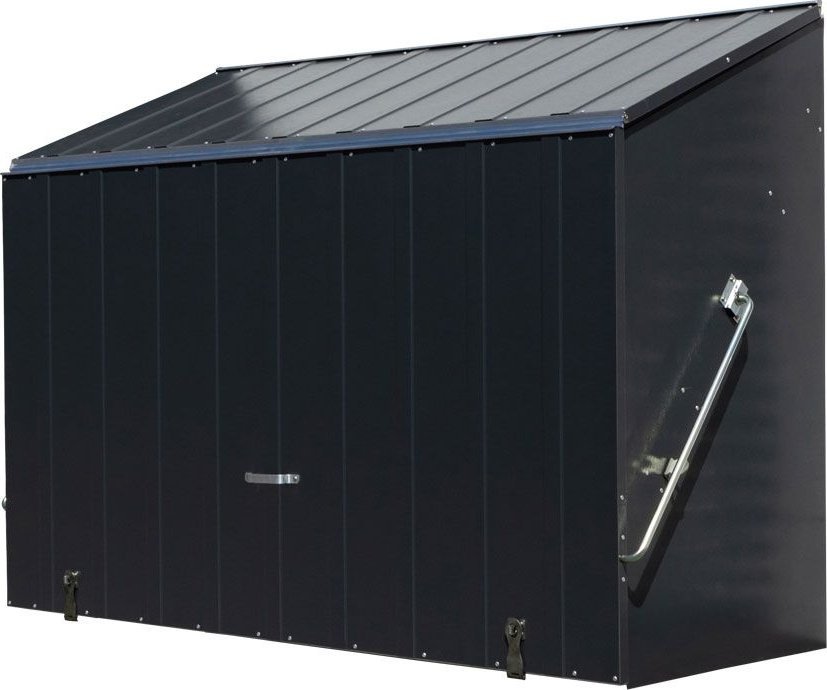 Szafa ogrodowa Trimetals Metalowa skrzynia na sprzęt garaż rowerowy Sezam Antracyt 76x185x139cm