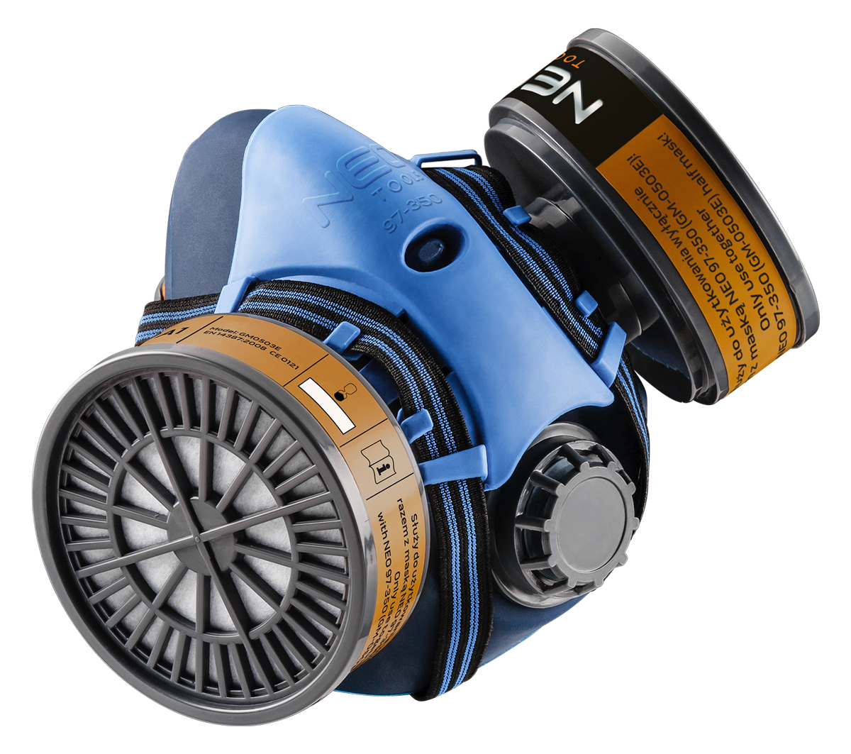 Neo Półmaska silikonowa z miejscem na dwa pochłaniacze (97-350)