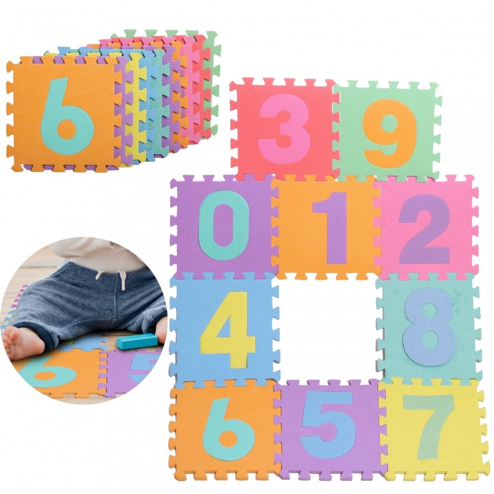 Puzzle piankowe dla dzieci CYFERKI 29 x 29 cm - 10 szt.