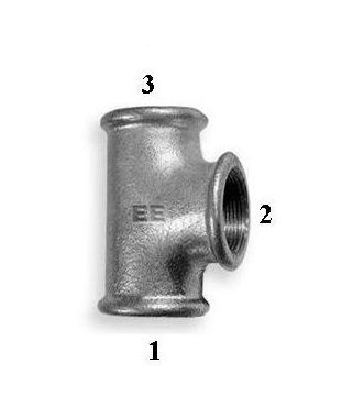 Odlewnia Zawiercie Trójnik redukcyjny B1 3/4x1/2x3/4" czarny - 13820