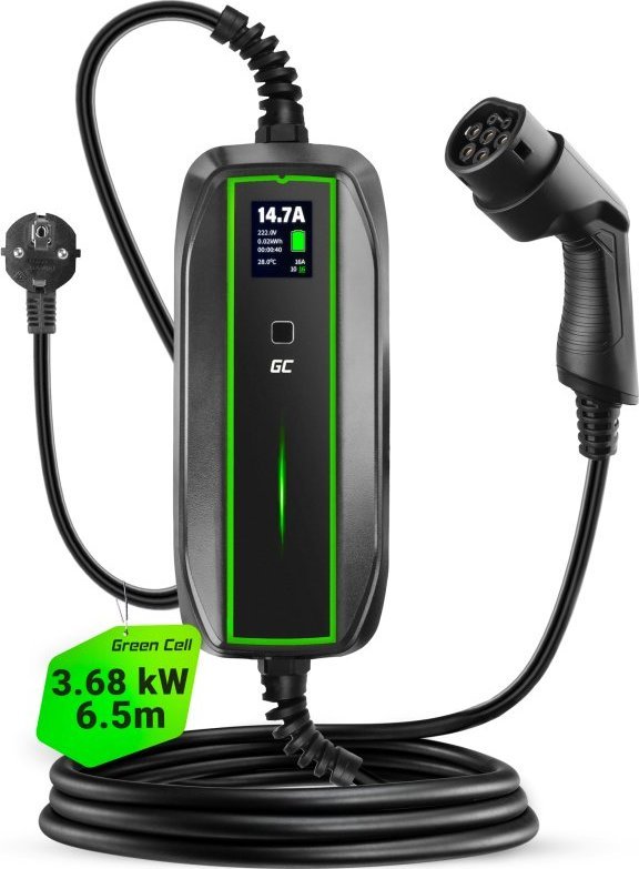 Ładowarka Green Cell PowerCable EV16 3.6 kW Typ 2 Schuko 6,5m