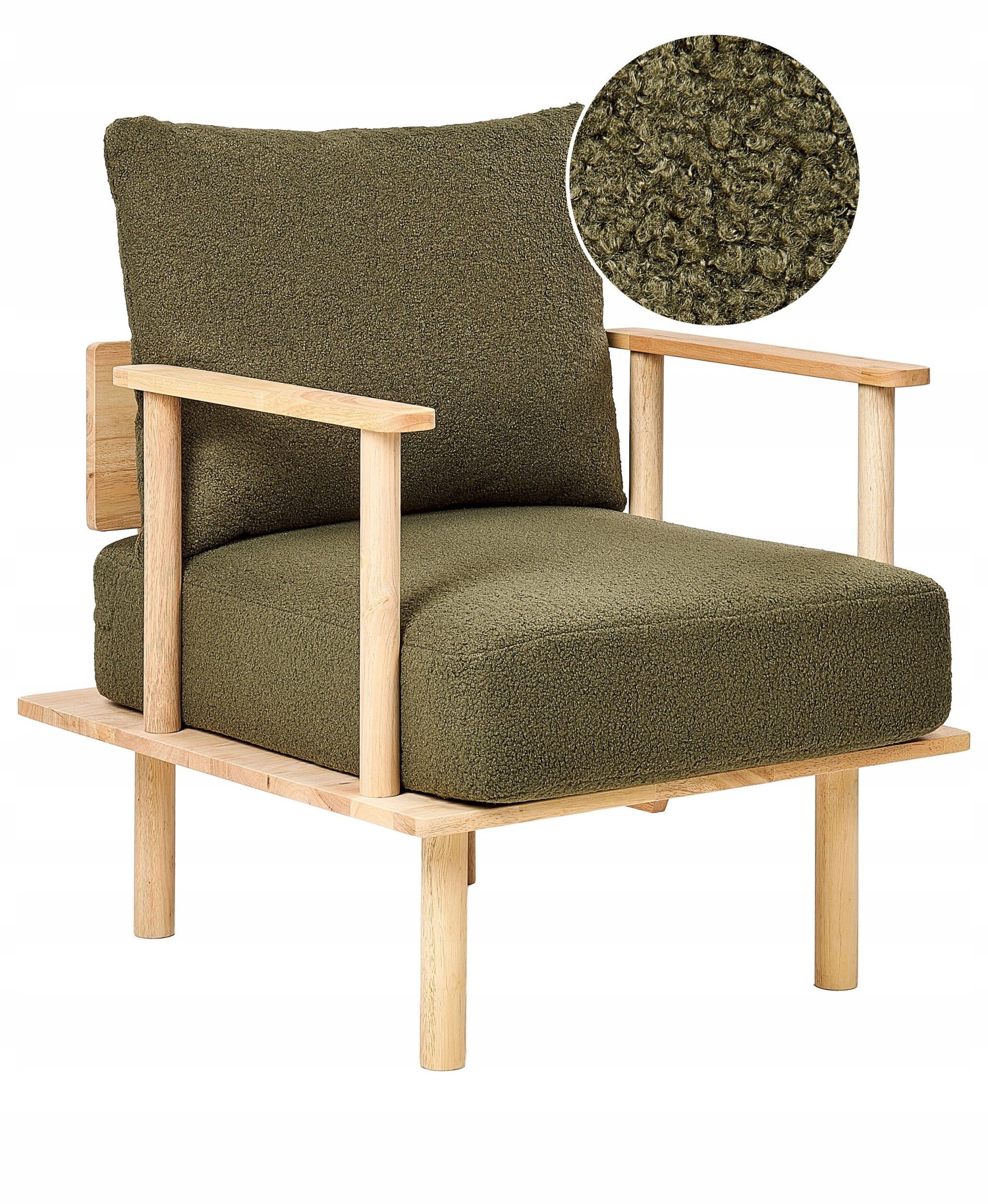 Beliani Fotel ASKER Boucle Ciemnozielony