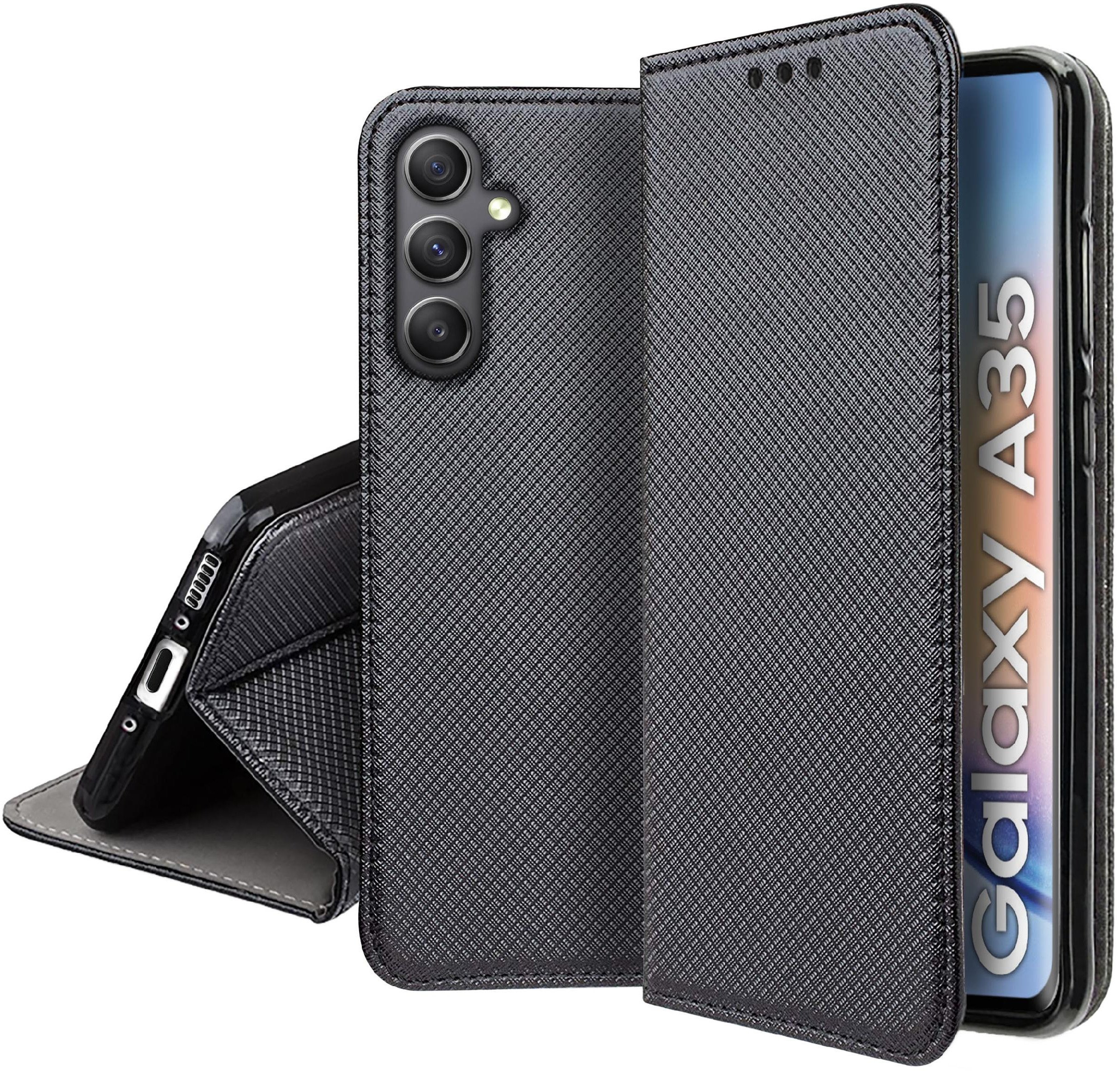 Etui do Samsung Galaxy A35 | A35 5G SMART MAGNET CASE PORTFEL + SZKŁO 9H