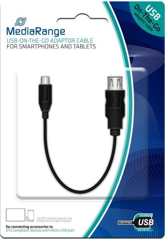 Adapter USB MediaRange microUSB - USB Czarny (MRCS168)