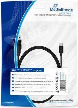 Kabel USB MediaRange USB-A - 1.8 m Czarny (MRCS188)