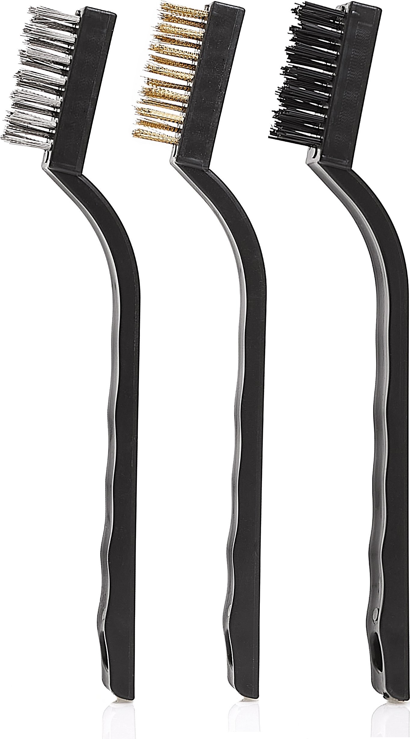 Zestaw 3 Pędzli Szczotek Elastyczne Włosie Stalowe Mosiężne Nylonowe