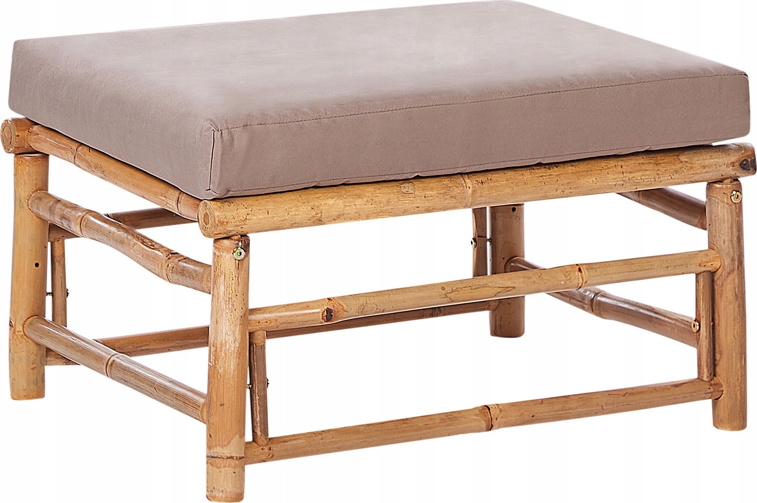 Beliani Otomana ogrodowa bambusowa beżowoszara CERRETO