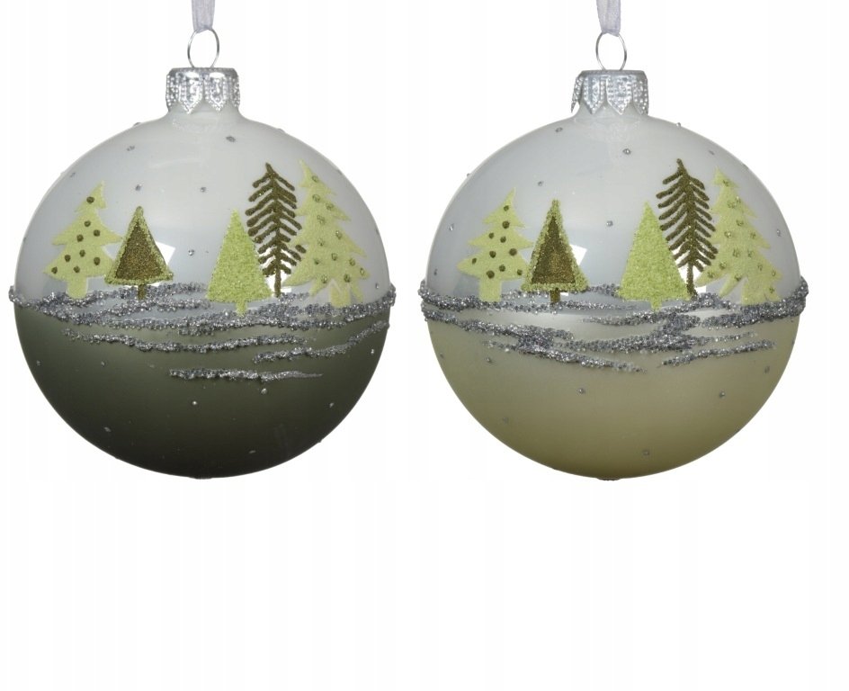 Bombka choinkowa szklana okrągła dekorowana choinki 8cm 1 szt