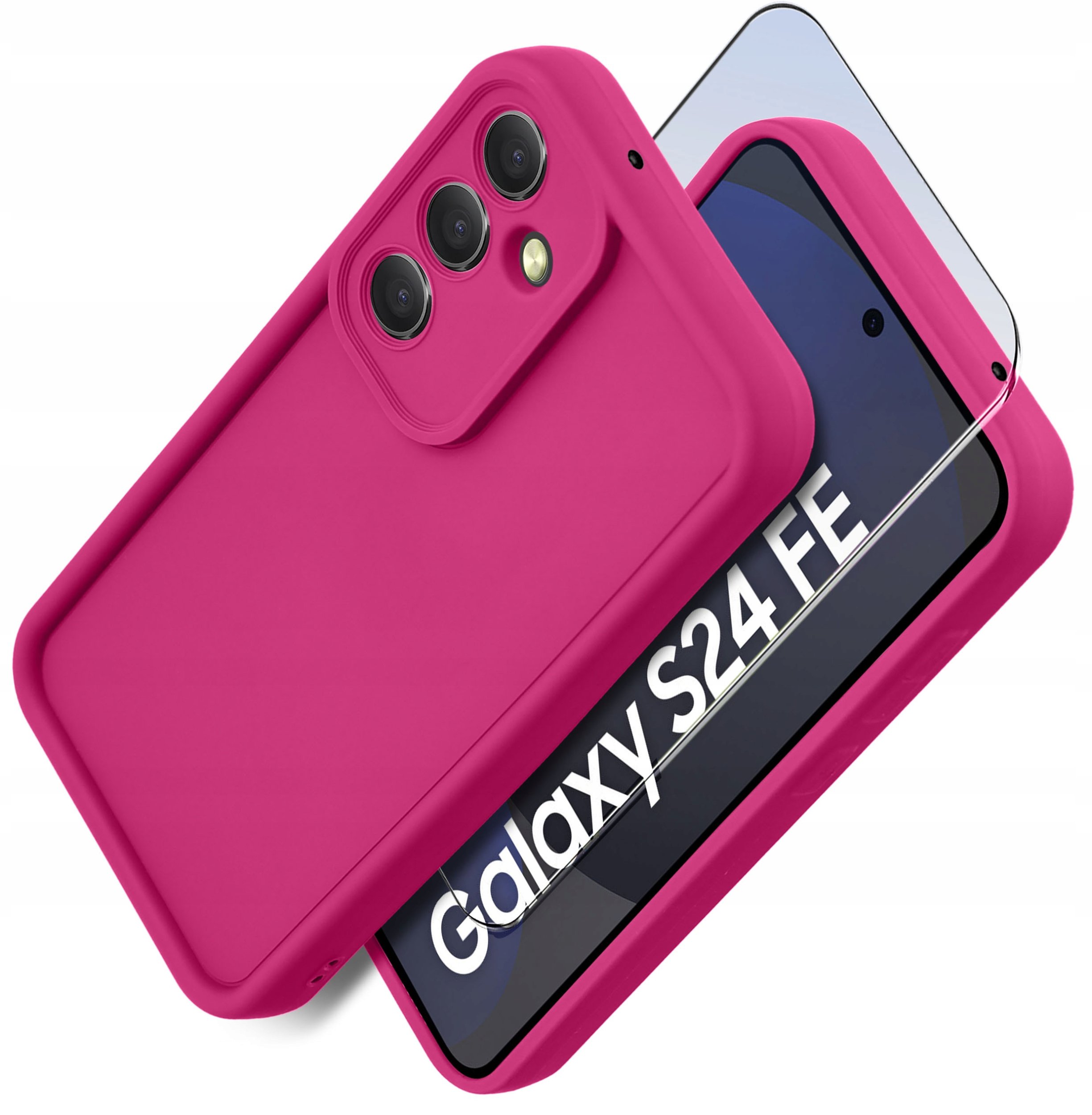Etui do Samsung S24 FE silikonowe MATOWE + Szkło ochronne na ekran 9H