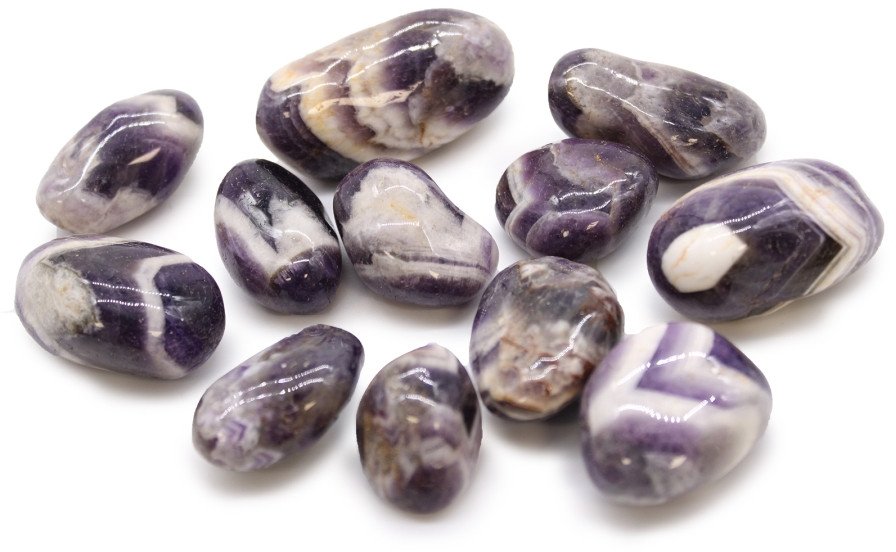 Kamień Afrykański Średni - Ametyst Chevron | 12 sztuk