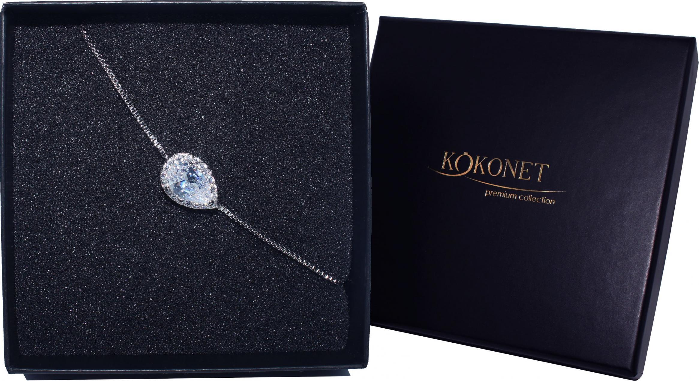 KOKONET bransoletka SREBRNA ŚLUBNA na łańcuszku prezent