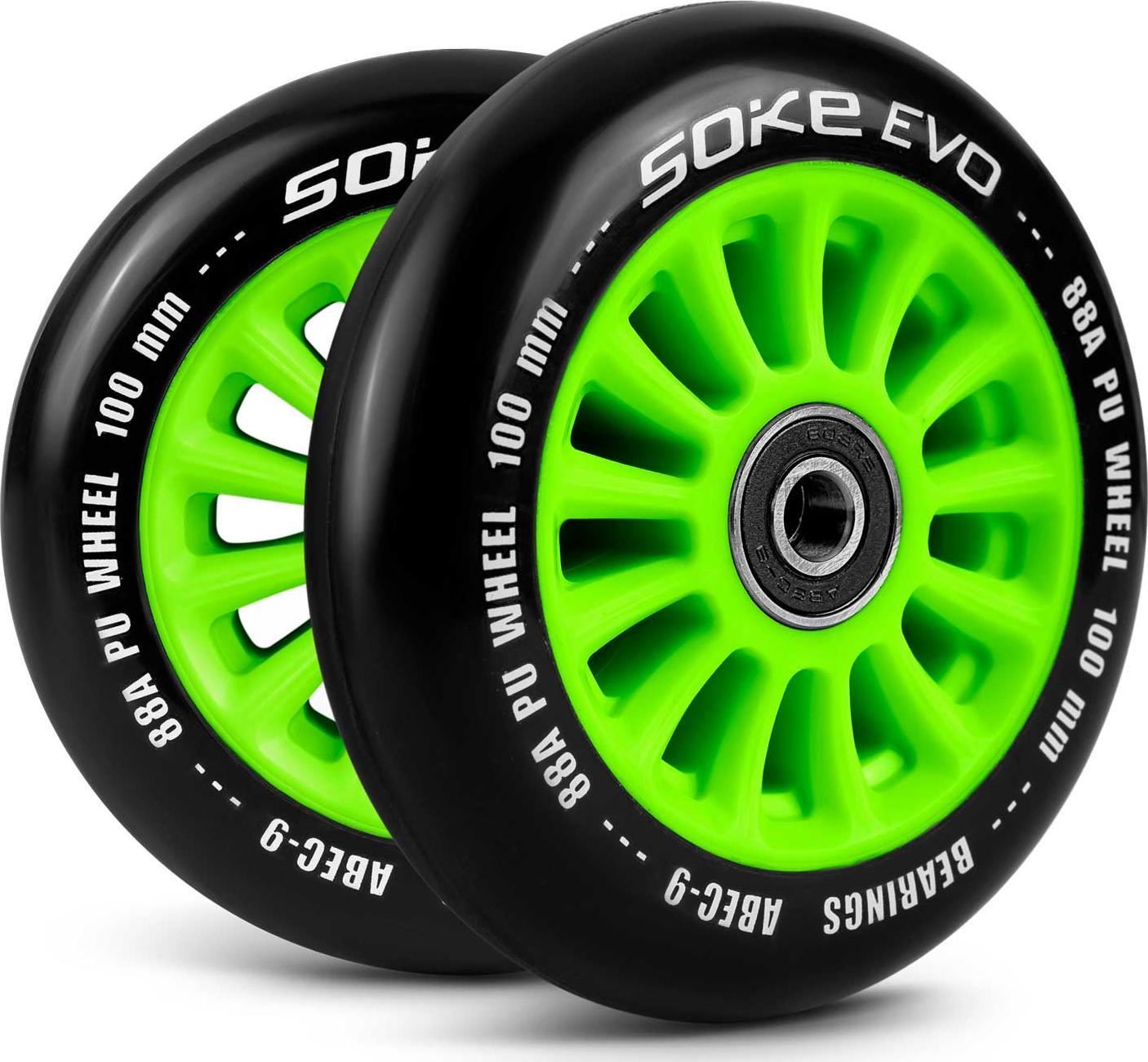 Soke Kółka do hulajnogi 100 mm zielone 2 szt.
