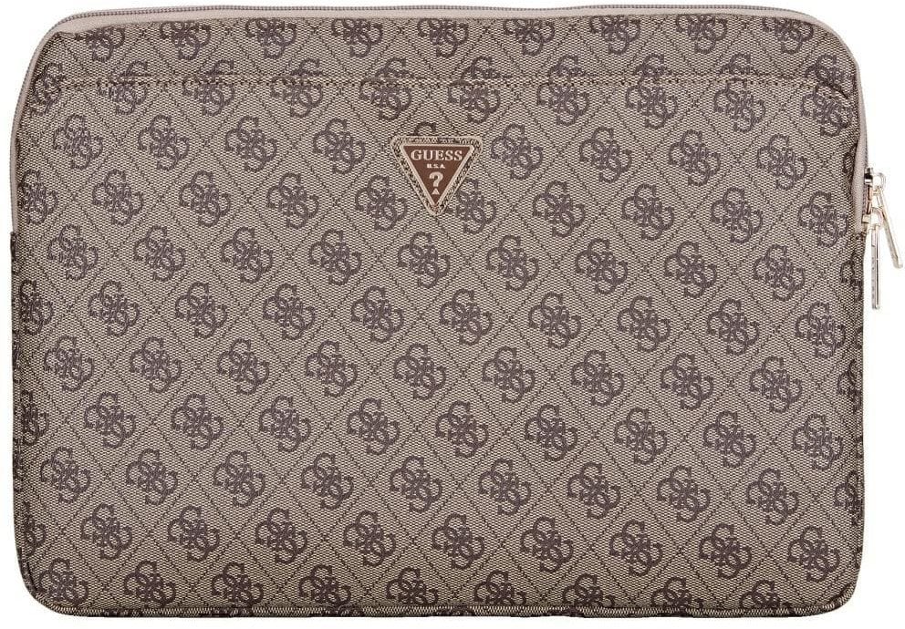 Torba Guess Sleeve 14" 4G Zipper Pocket Triangle Logo brązowy