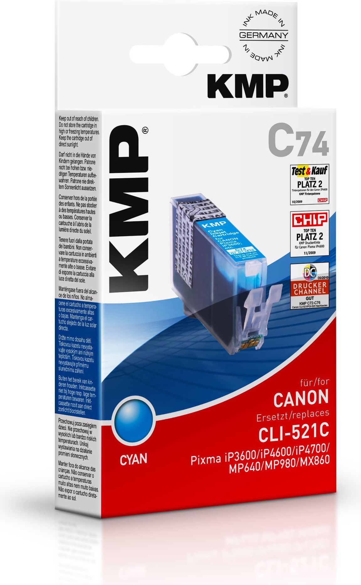 Tusz KMP C74 Tusz cyan do Canon CLI-521 C (1510,0003)
