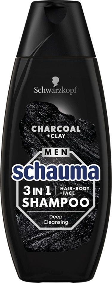 Schwarzkopf Schwarzkopf Schauma Men Szampon oczyszczający 3w1 Charcoal 400ml