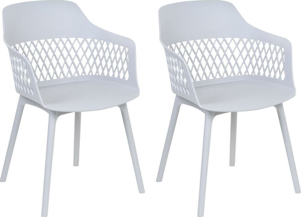 Beliani Zestaw 2 krzeseł do jadalni jasnoszary ALMIRA