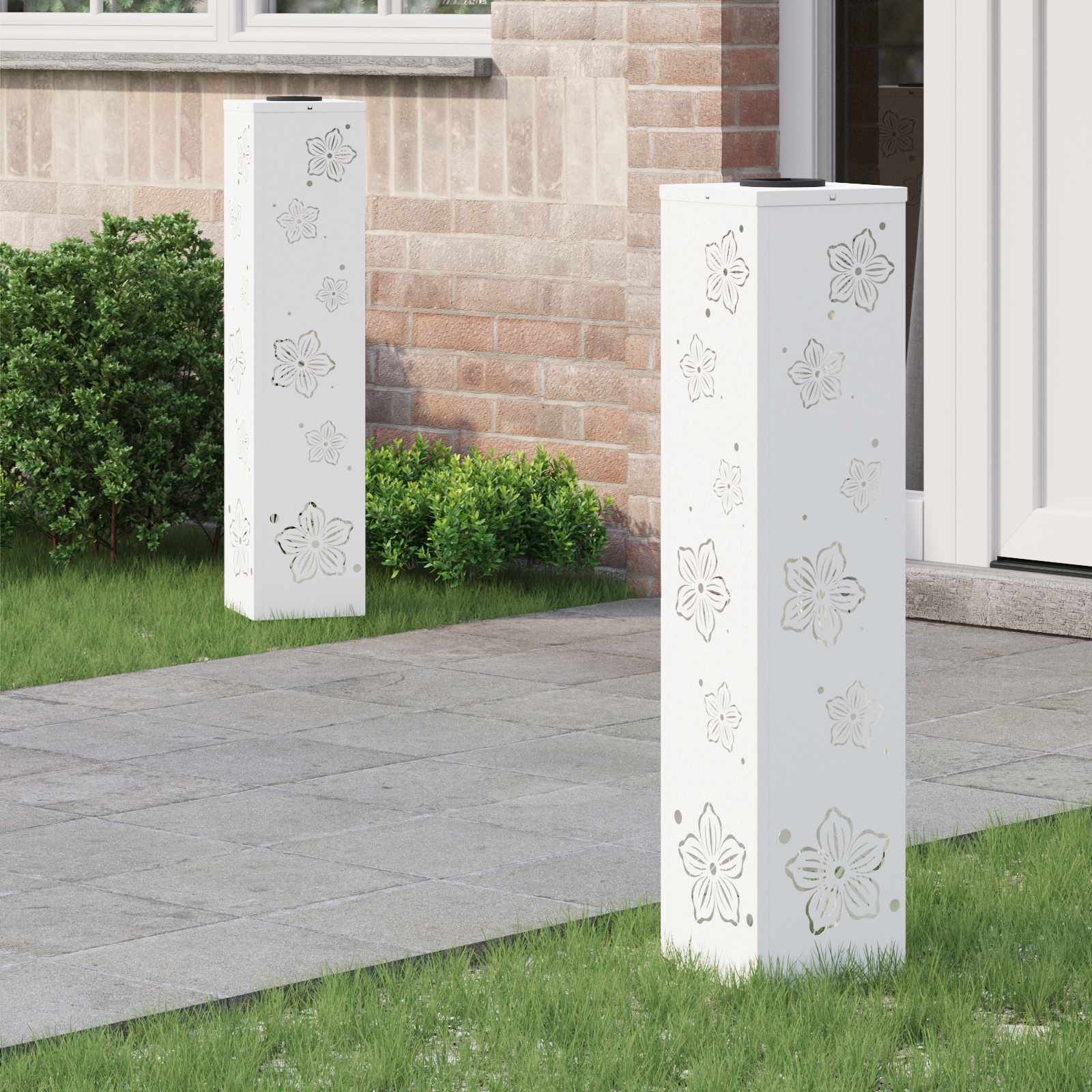 vidaXL Słoneczna LED lampa na ścieżkę 2 pcs Biały