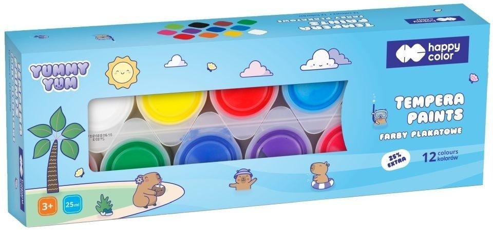 GDD Farby plakatowe 12 kolorów Kapibara HAPPY COLOR