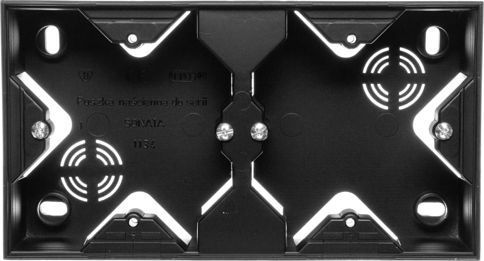 Ospel SONATA Puszka natynkowa podwójna czarny metalik (PNP-2R/33)