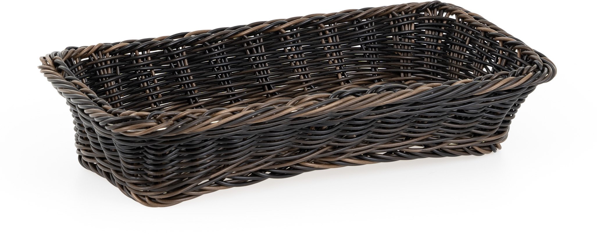 Koszyk prostokątny z polirattanu GN 1/3 325x176x65 mm, czarnobrązowy | TECHNICA, Gold Line