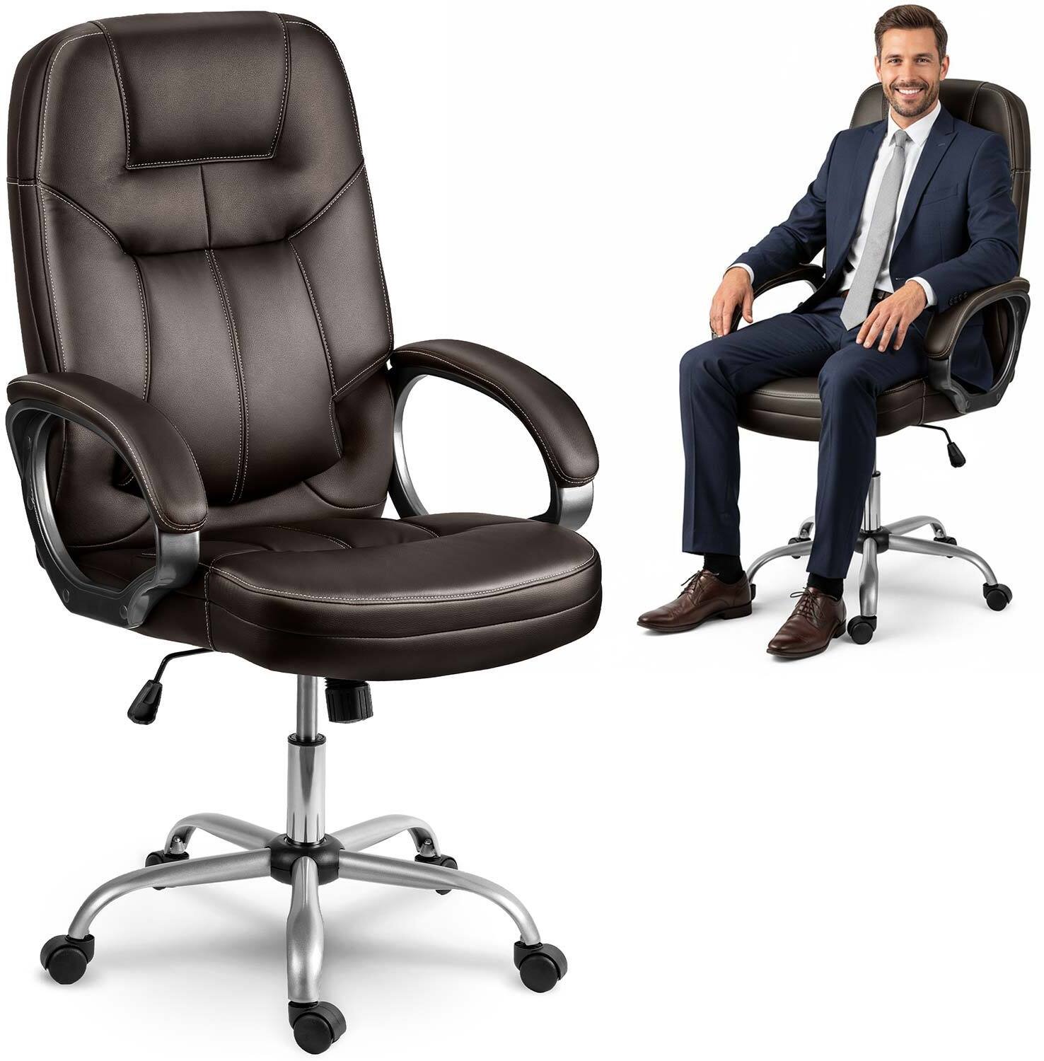 Fotel biurowy obrotowy Sofotel cimny brąz