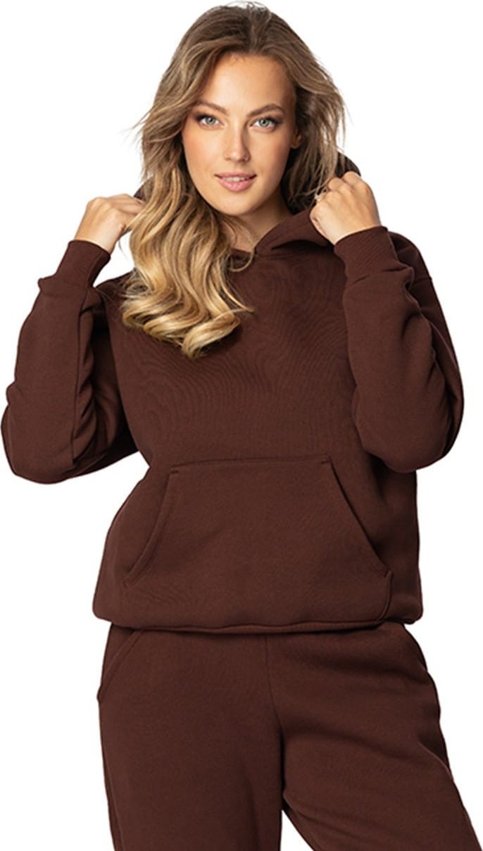 Dkaren Bluza DK-K-B6 CZEKOLADA BAWEŁNA GRUBA (kolor czekolada, rozmiar 2xl)