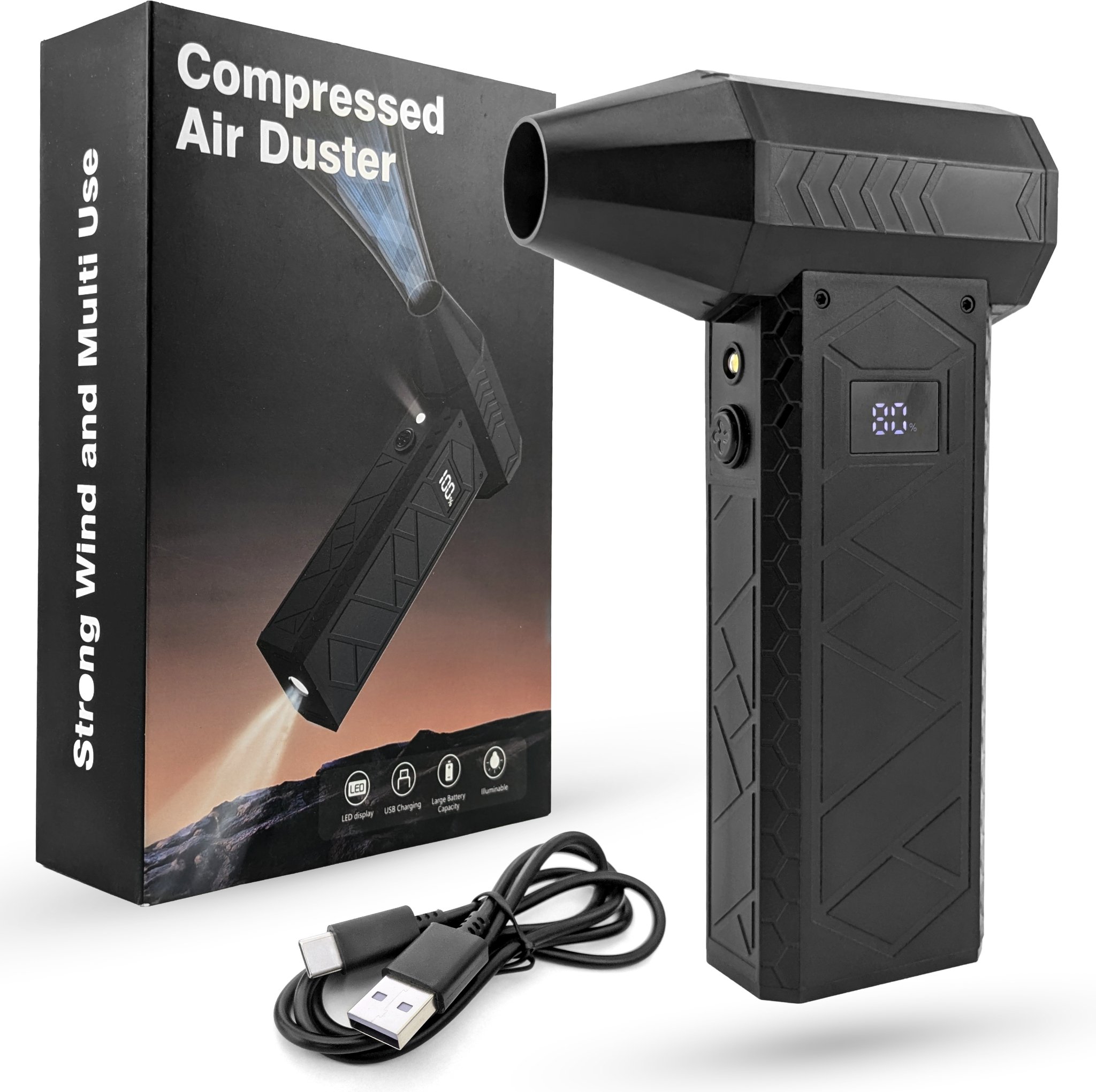 MOCNA Elektryczna Dmuchawa Kompresor Sprężone Powietrze Kurz Elektronika