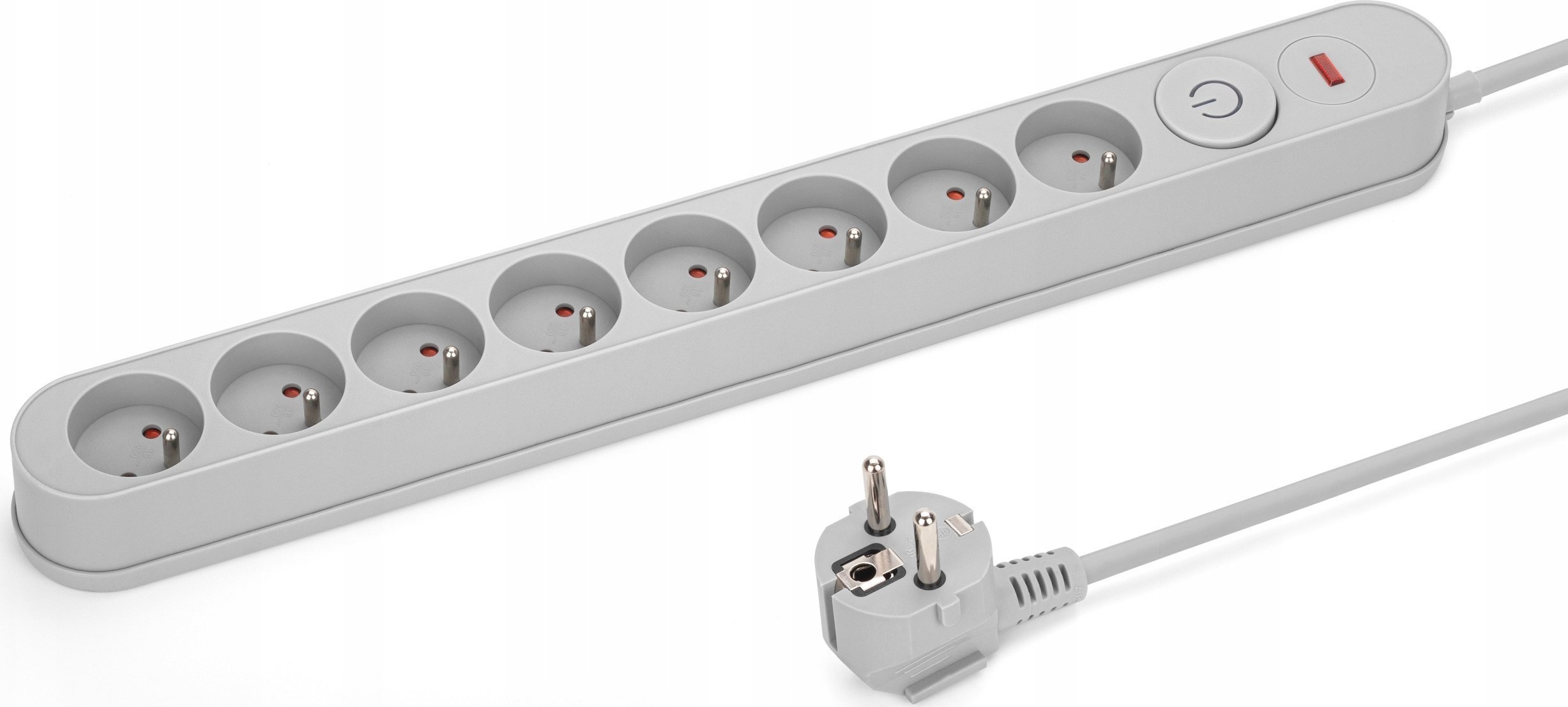 Listwa zasilająca Montis przeciwprzepięciowa 8 gniazd 3 m szara (MT139-3)