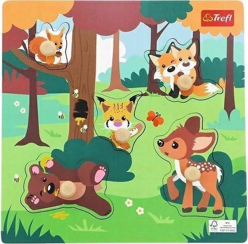 Trefl Puzzle drewniane dla dzieci z drewna Zwierzęta Leśne