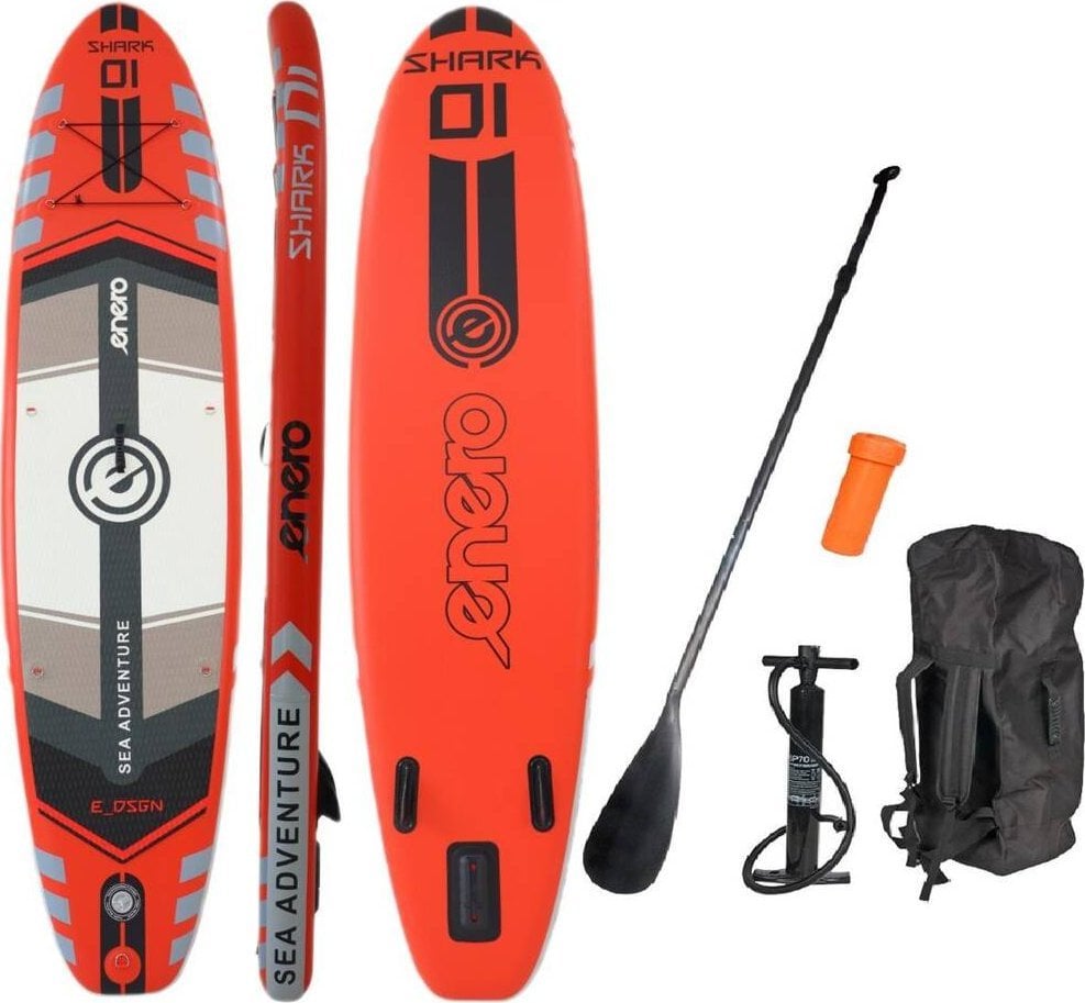 Enero ZESTAW - DESKA SUP DMUCHANA ENERO 320x76x15CM SHARK