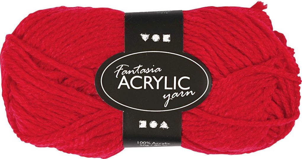 Creativ Company Włóczka akryl Fantasia Czerwona 50 g
