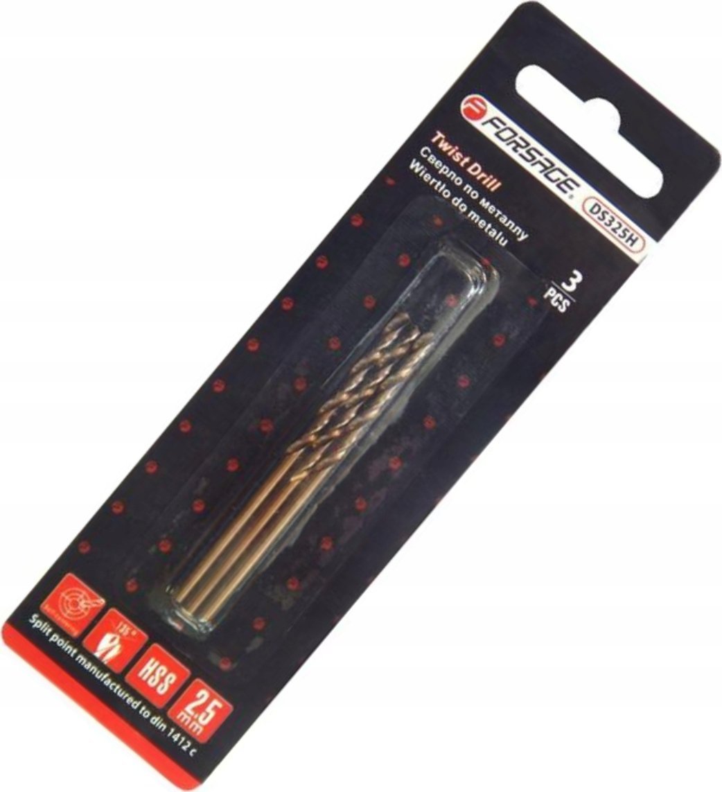 Wiertło Forsage Zestaw wierteł 1,5mm 3 SZT. wiertła do metalu