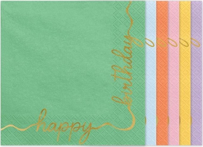 Serwetki Happy Birthday 33x33cm