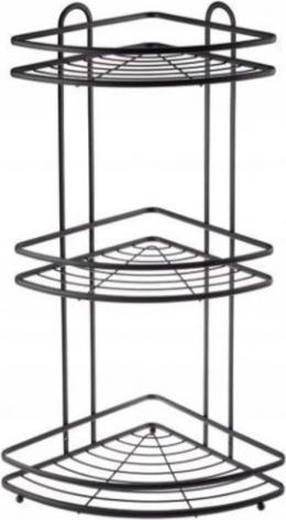 Koszyk prysznicowy Galicja Półka łazienkowa pod prysznic narożna 3P Nives czarna