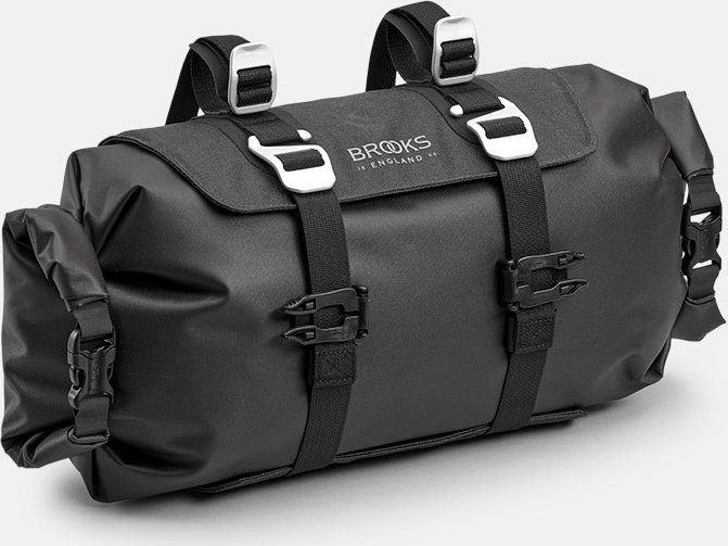 Brooks Torba na kierownicę BROOKS SCAPE HANDLEBAR ROLL, Black, Pojemność 9-11L, Mocowanie na paskach, Wodoodporność IPX4 (NEW)