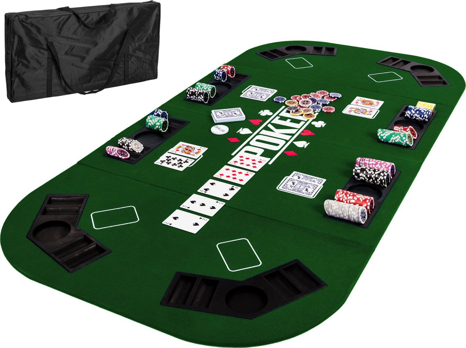 MKS ZIELONY BLAT STÓŁ DO POKERA 160x80 CM POKER KASYNO Unw