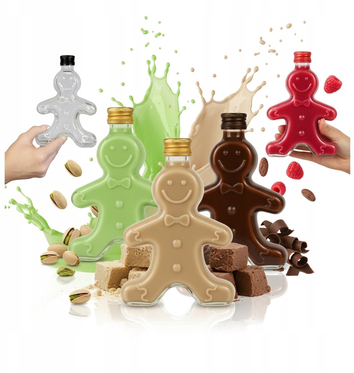 Bimberek 5x Butelki szklane Ciastko 250 ml Nalewki Likiery Wino