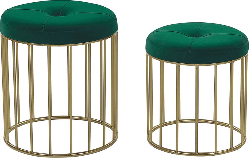 Beliani Zestaw 2 stołków ciemnozielony LUBBOCK