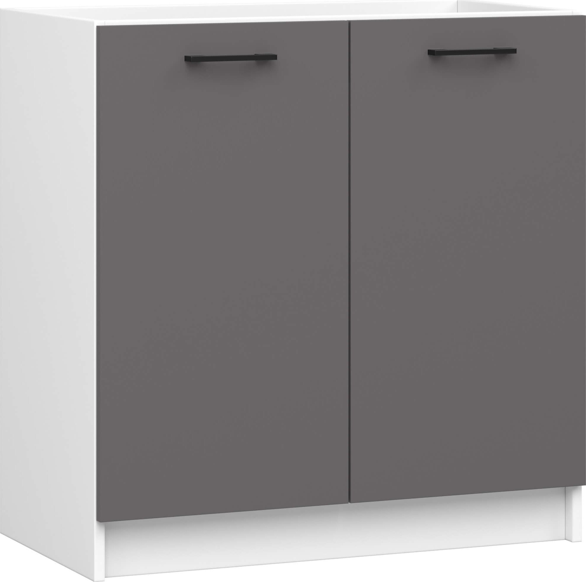 Fabryka Mebli Akord SZAFKA KUCHENNA POD ZLEWOZMYWAK OLIWIA S 80cm BIAŁA-GRAFIT SZARY