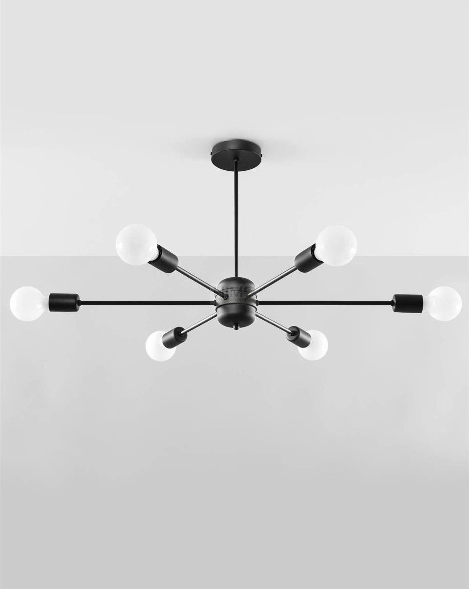 Lampa wisząca Sollux Żyrandol LANGO 6 czarny himp