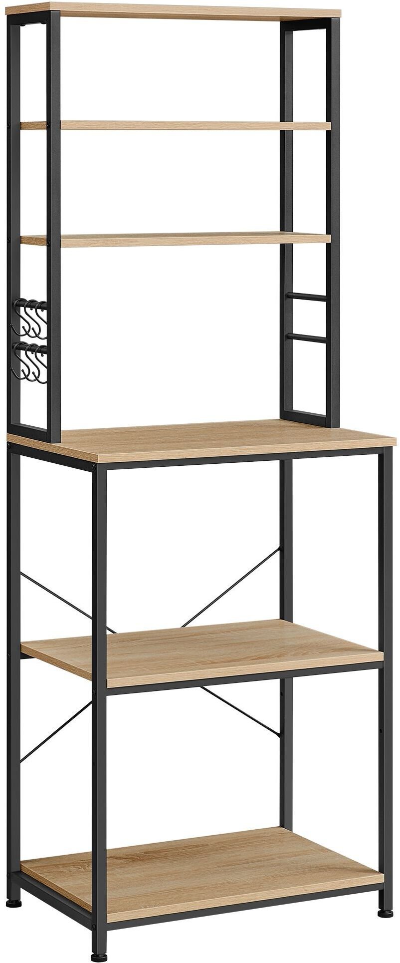 Szafka do kuchni dąb sonoma z półkami i haczykami loft