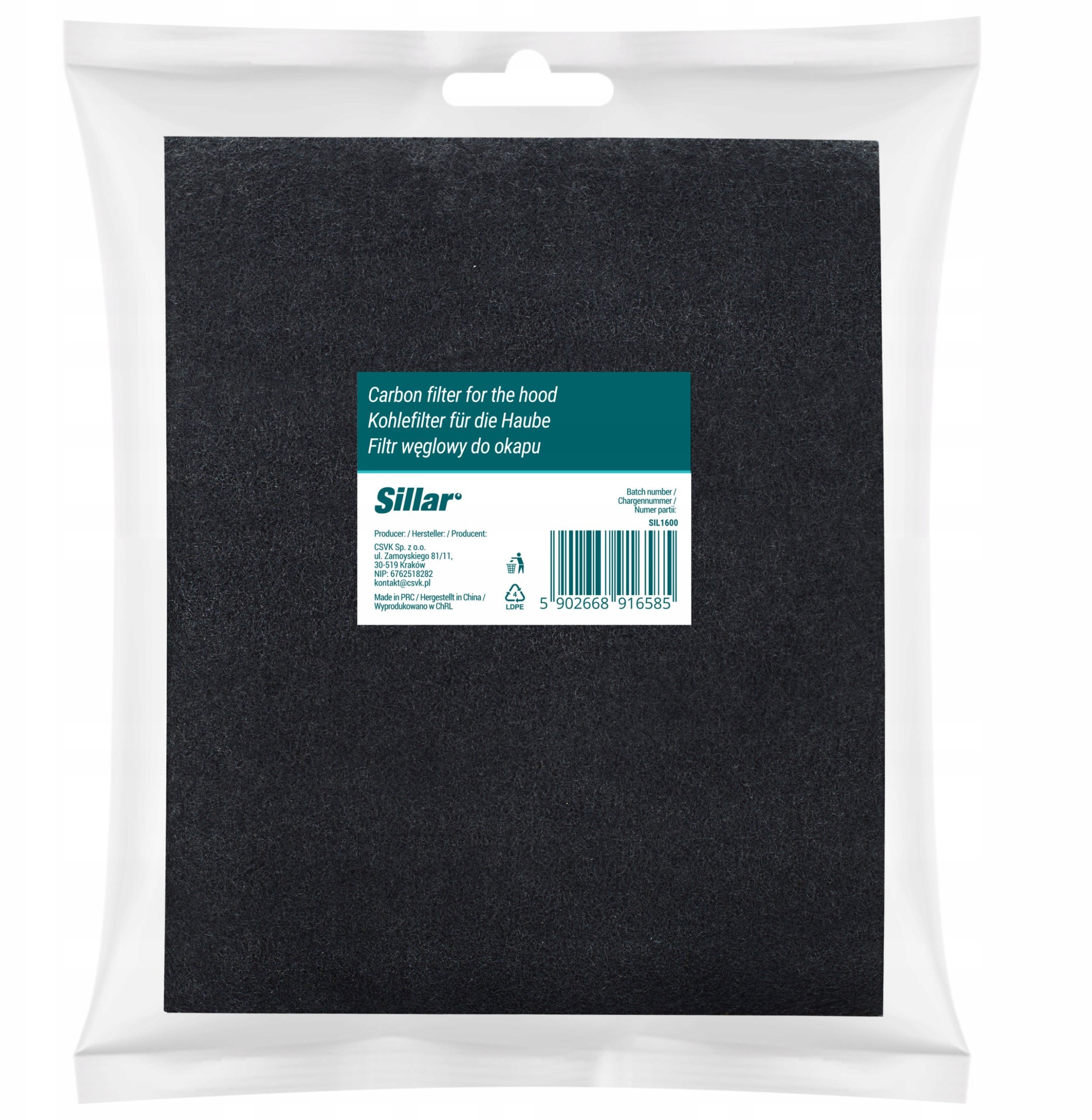Filtr węglowy do okapu SIL1600