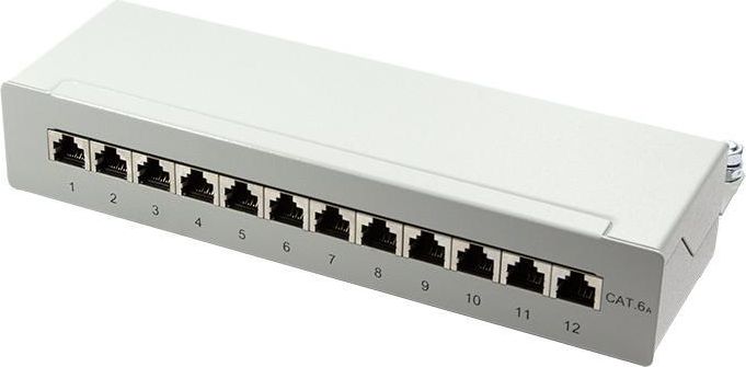 LogiLink Patch panel 12x RJ-45 Cat.6A Szary (NP0019)