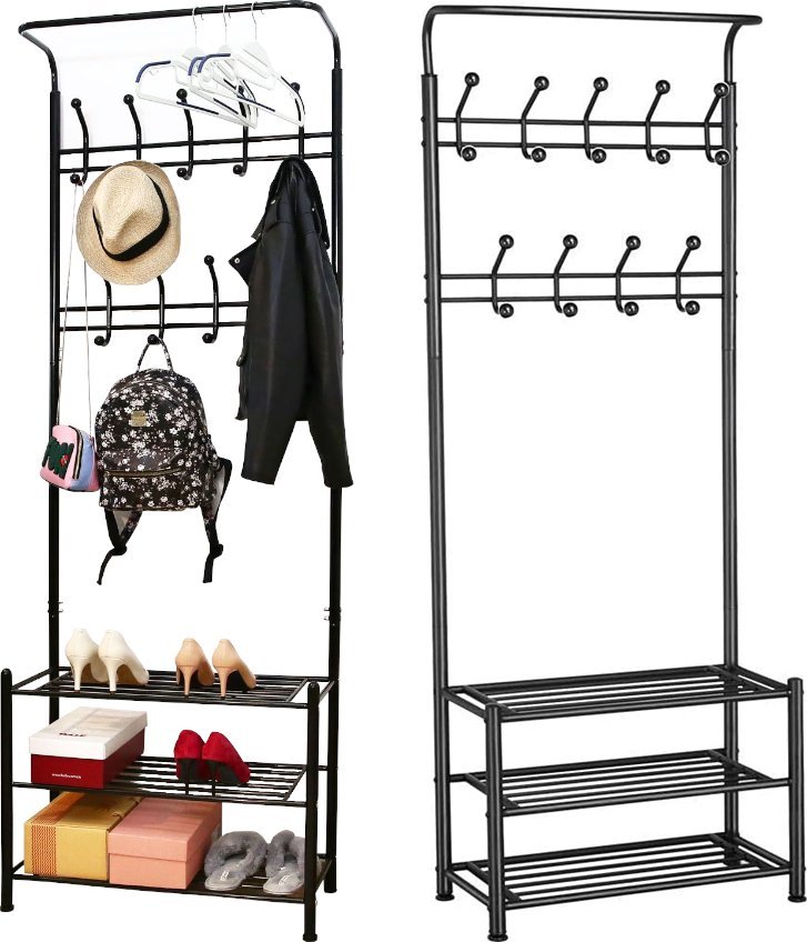 Severno Wieszak na ubrania i buty LUKKA czarny