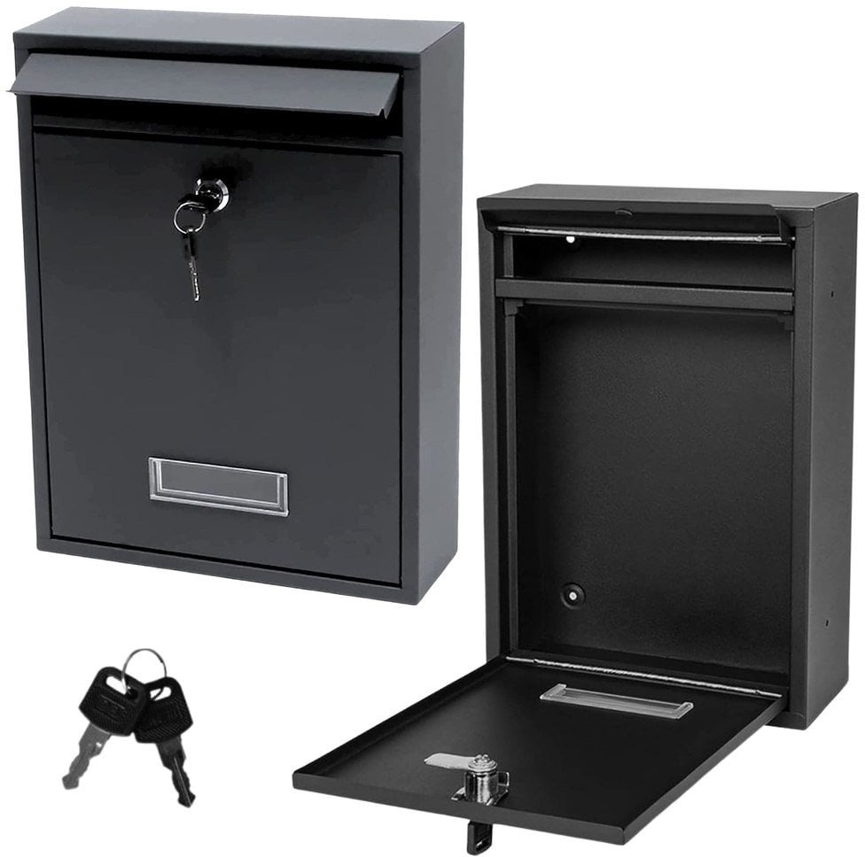 Skrzynka Pocztowa Na Listy Stal Ocynkowana Czarna 32x21,5x8,5cm